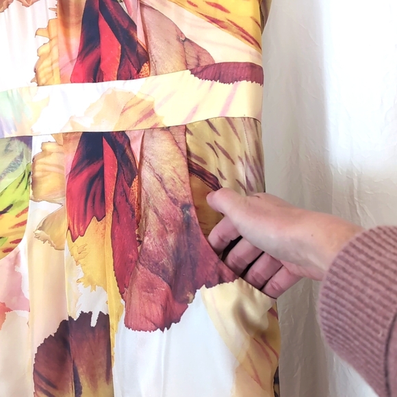 Leifsdottir Floral Print Silk Dress size 10 - Picture 4 of 10